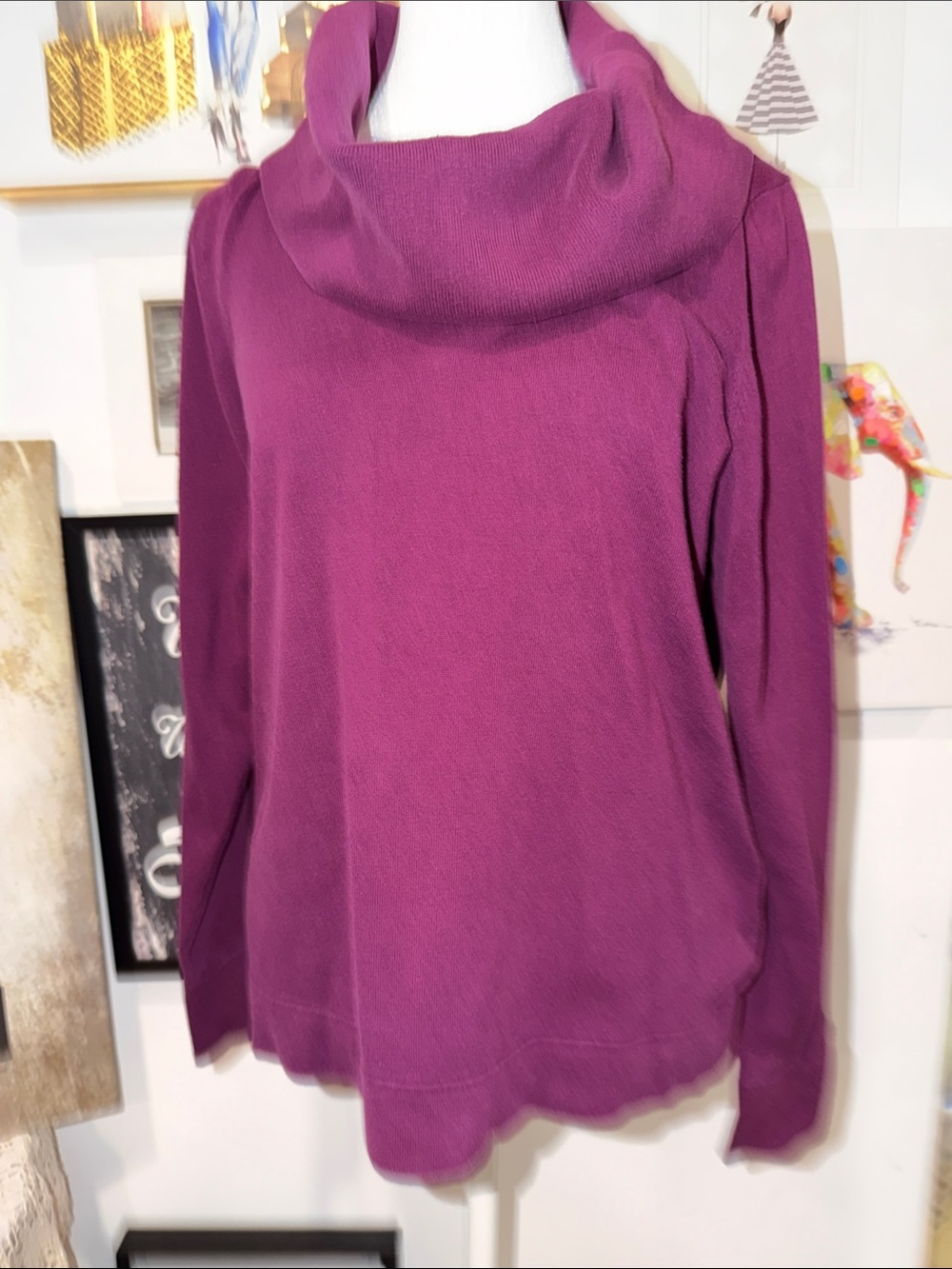 Talbots Plum Cowl Neck Sweater